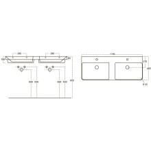 Раковина 119,5х46 см OWL 1975 Luxury OWLB19-11120