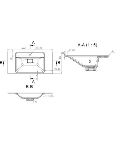 Раковина 100,7х49,2 см Am.Pm Inspire 2.0 M50AWPC1001WG