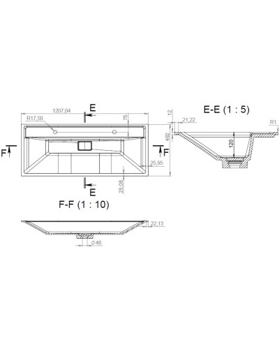 Раковина 120,7х49,2 см Am.Pm Inspire 2.0 M50AWPC1201WG