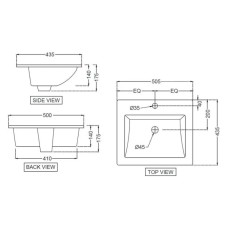 Раковина 50,5x43,5 см Jaquar Kubix KUS-WHT-35601