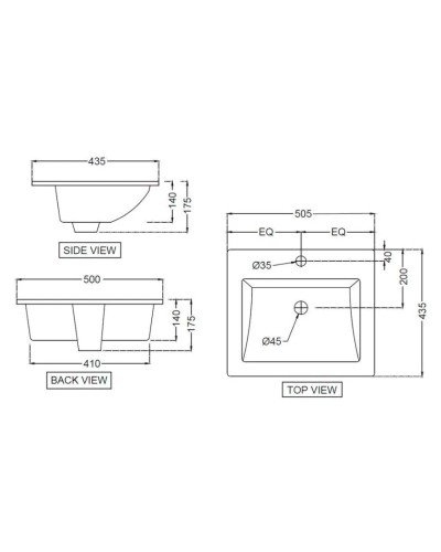 Раковина 50,5x43,5 см Jaquar Kubix KUS-WHT-35601