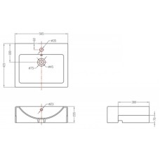 Раковина 50,5х41,5 см Bravat C2295W-1-ENG