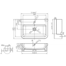 Раковина 58х42,5 см Bravat C22149W-1-ENG