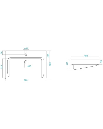 Раковина 80х48 см Акватон Тигода 1WH302084