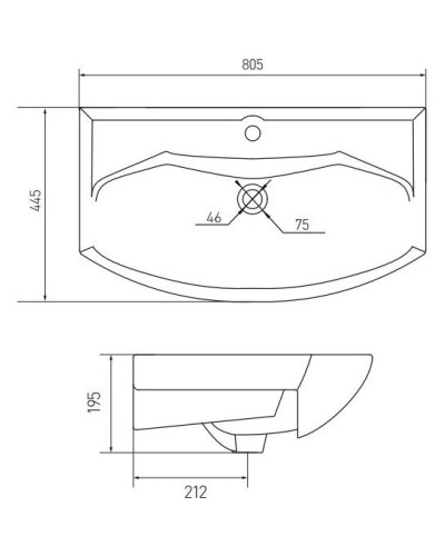 Раковина 80,5х44,5 см Акватон Смайл 1WH207783