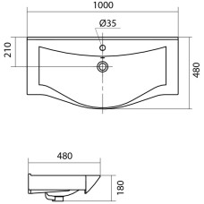 Раковина 100х48 см Акватон Беверли 1WH302502