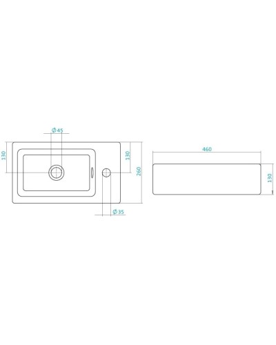 Раковина 46х26 см Акватон Эрис 1WH301972