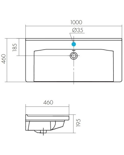 Раковина 100х46 см Акватон Миранда 1WH302249