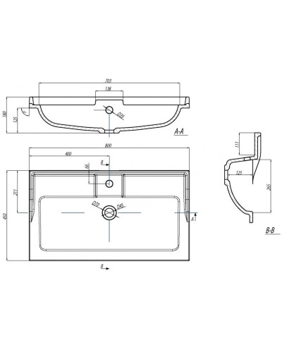 Раковина 80х45 см Акватон Фабиа 1A708031FB010