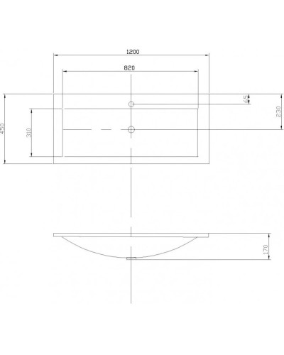 Раковина 120х45 см Акватон Премьер M 1A70483KPR010