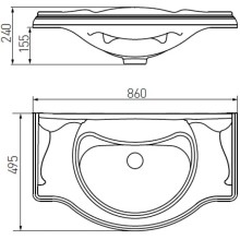 Раковина 86х49,5 см Акватон Лаура 1A706731LU080
