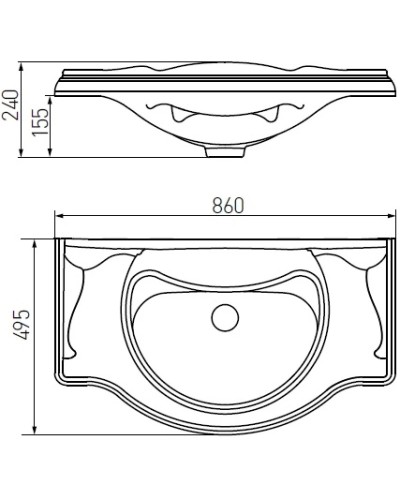 Раковина 86х49,5 см Акватон Лаура 1A706731LU080