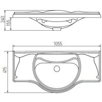 Раковина 105,5х49,5 см Акватон Лаура 1A706831LU080