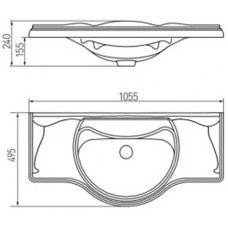 Раковина 105,5х49,5 см Акватон America 7327205000
