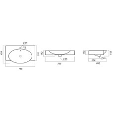 Раковина 76,5х45,4 см Акватон Infinity 1AX162WBXX000