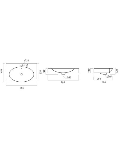 Раковина 76,5х45,4 см Акватон Infinity 1AX162WBXX000