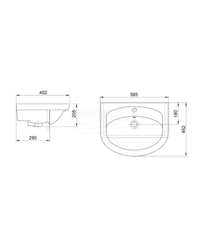 Раковина 58,5х45,2 см Santeri Intakt 1.3120.4.S00.11B.0