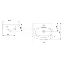 Раковина 64х46,3 см Santeri New Grane 1.3120.7.S00.11B.0