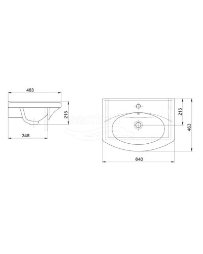 Раковина 64х46,3 см Santeri New Grane 1.3120.7.S00.11B.0