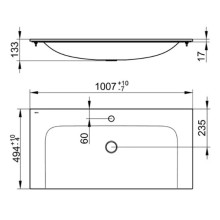 Раковина 100,7х49,4 см KEUCO Plan 32970311001