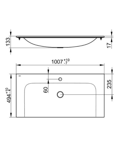 Раковина 100,7х49,4 см KEUCO Plan 32970311001
