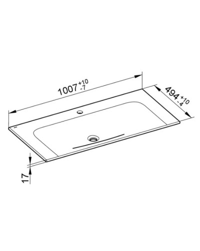 Раковина 100,7х49,4 см KEUCO Plan 32970311001