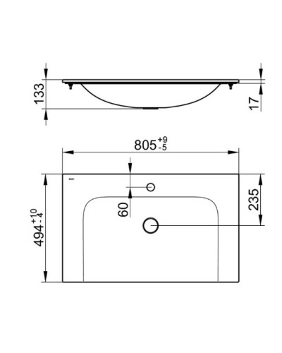 Раковина 80,5х49,4 см KEUCO Plan 32960318001