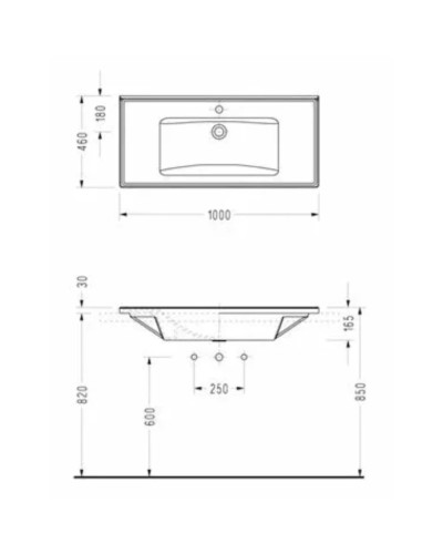 Раковина 100х46 см Serel 3037