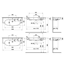 Раковина 120х48 см Laufen New Classic 8.1385.8.400.104.1