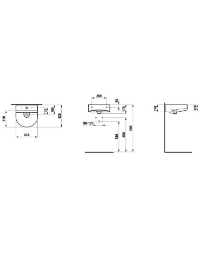 Раковина 41х42 см Laufen Sonar 8.1534.1.000.104.1
