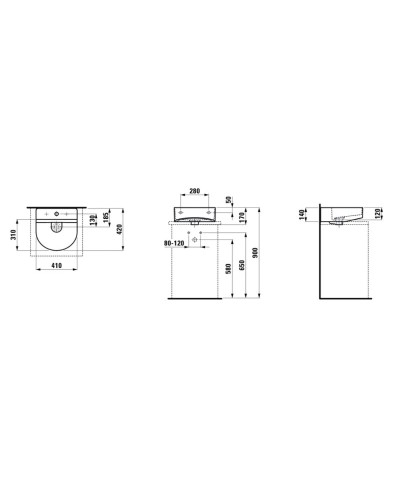 Раковина 41х42 см Laufen Sonar 8.1634.1.000.104.1