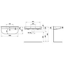 Раковина 100х42 см Laufen Sonar 8.1034.7.000.104.1