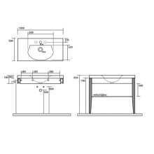 Раковина 100х50 см Kerasan Bentley 393101x1