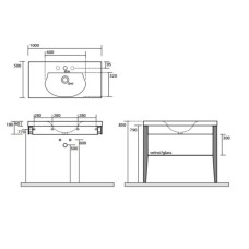 Раковина 100х50 см Kerasan Bentley 393101x1