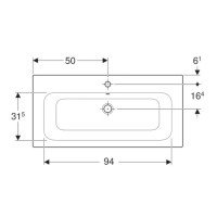 Раковина 100х48 см Geberit Renova Plan 122200000