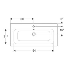 Раковина 100х48 см Geberit Renova Plan 122200000