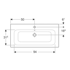Раковина 100х48 см Geberit Renova Plan 122200000