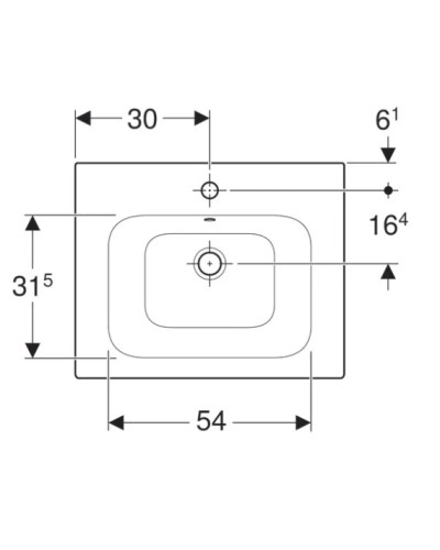Раковина 60х48 см Geberit Renova Plan 122260000