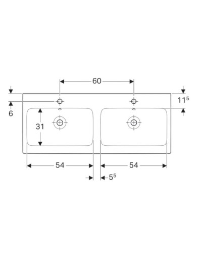 Раковина 120х48,5 см Geberit iCon 124120000