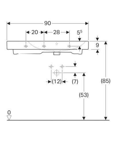 Раковина 90х48,5 см Geberit iCon 124195000