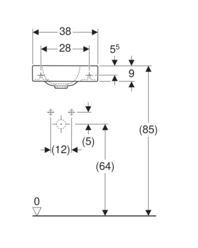 Раковина 38х28 см Geberit iCon 124736000