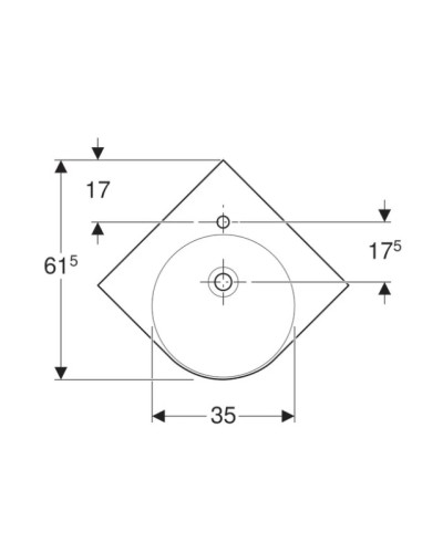 Раковина 50х50 см Geberit Renova Compact 226150000