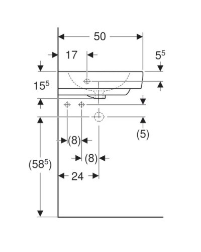 Раковина 50х50 см Geberit Renova Compact 226150000