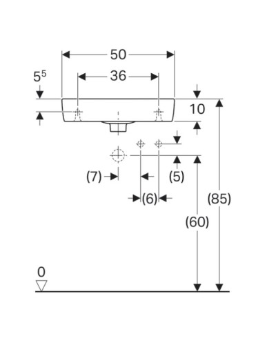 Раковина 50х25 см Geberit Renova Compact 276150000