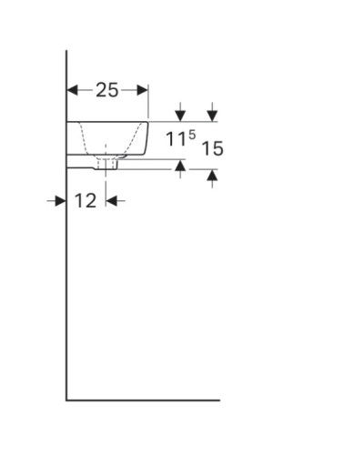 Раковина 50х25 см Geberit Renova Compact 276150000