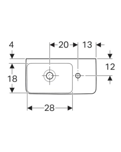 Раковина 50х25 см Geberit Renova Compact 276250000