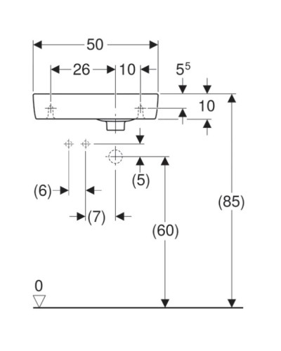 Раковина 50х25 см Geberit Renova Compact 276350000