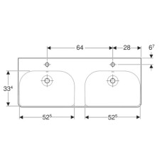 Раковина 120х48 см Geberit Smyle Square 500.223.01.1