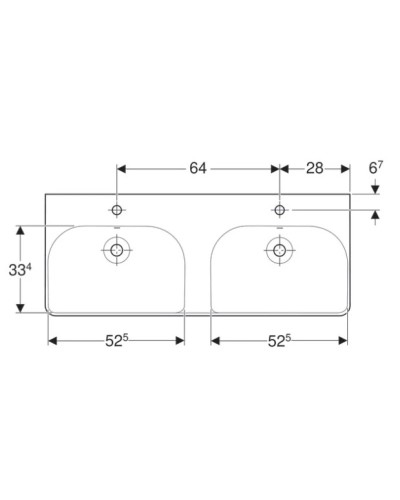 Раковина 120х48 см Geberit Smyle Square 500.223.01.1