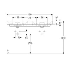 Раковина 120х48 см Geberit Smyle Square 500.223.01.1